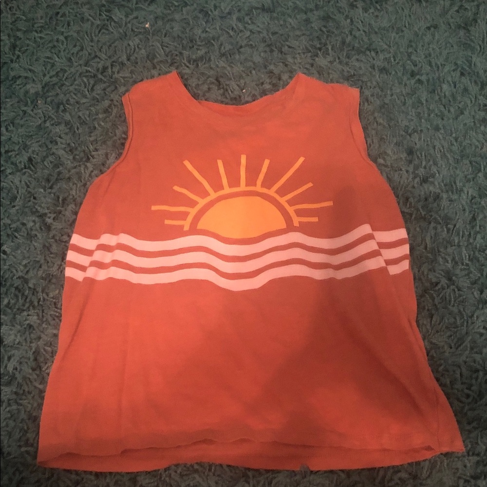 Vibrant Orange Sunburst Women's Tank Top